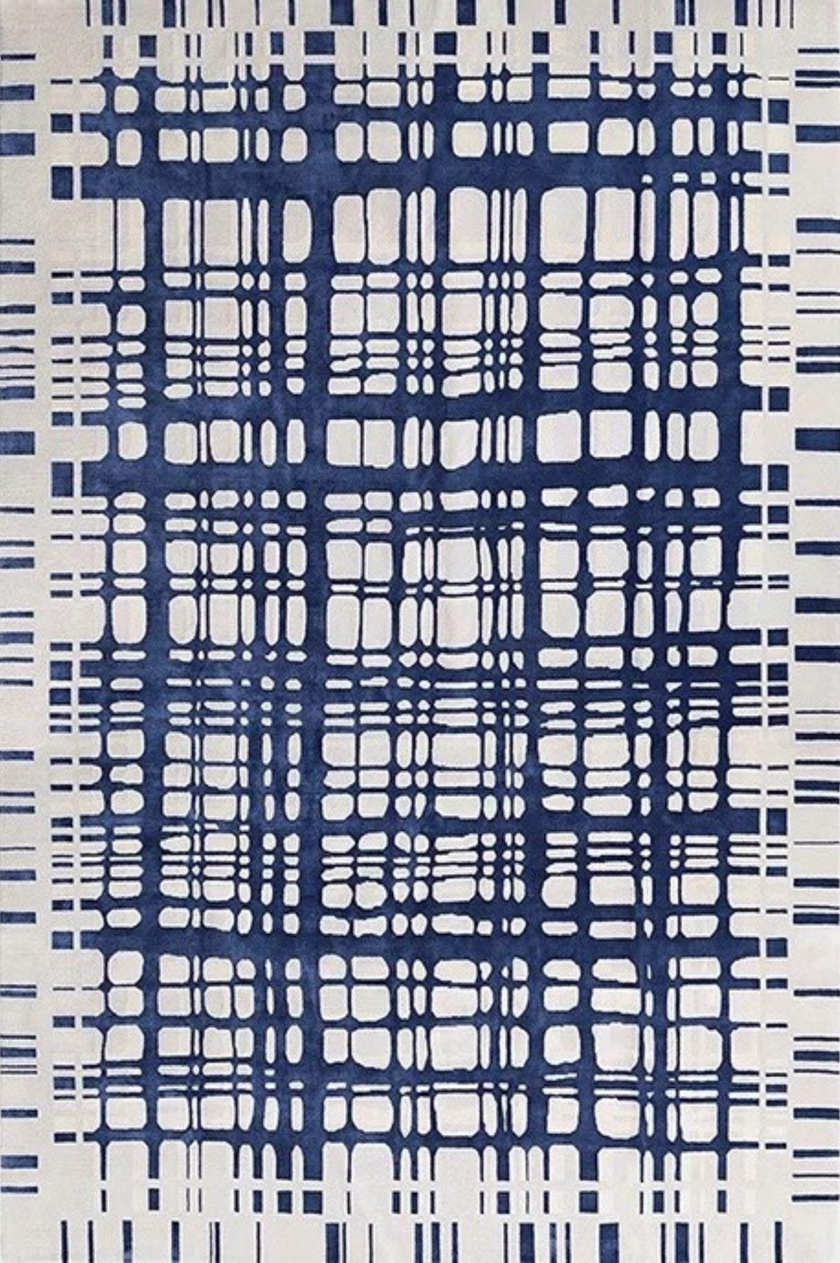 Bleu Canvas Hand Tufted Rug