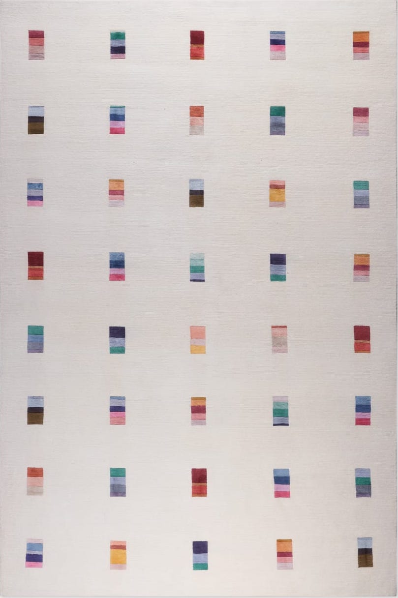 Rainbow Grid Hand Tufted Rug
