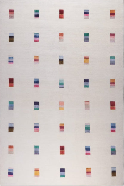 Rainbow Grid Hand Tufted Rug
