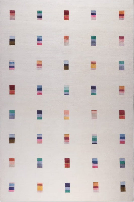 Rainbow Grid Hand Tufted Rug