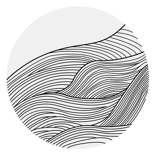 Graphite Wave Round Hand Tufted Rug