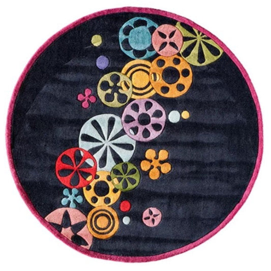 Midnight Bloom Hand Tufted Rug