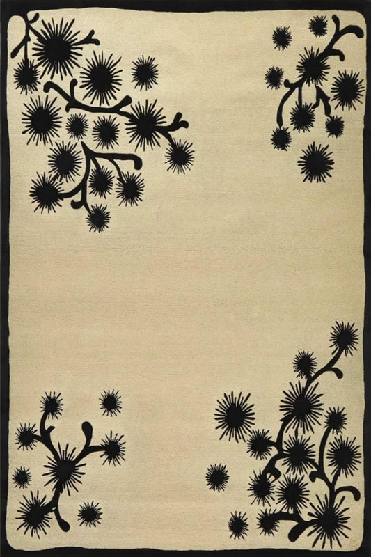 Black Lotus Tufted Rug
