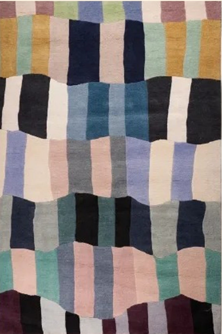 Wiggle Grid Hand Tufted Rug