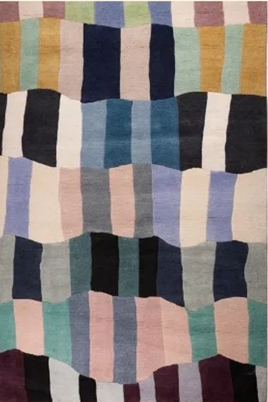 Wiggle Grid Hand Tufted Rug