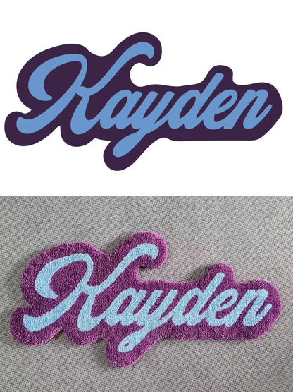 Custom Name Tag tufted Rugs Design • Name Text Tufting Rug • Personalized Characters Tuft Rug Carpet • Gift For Her • Baby Name Rug • Couple